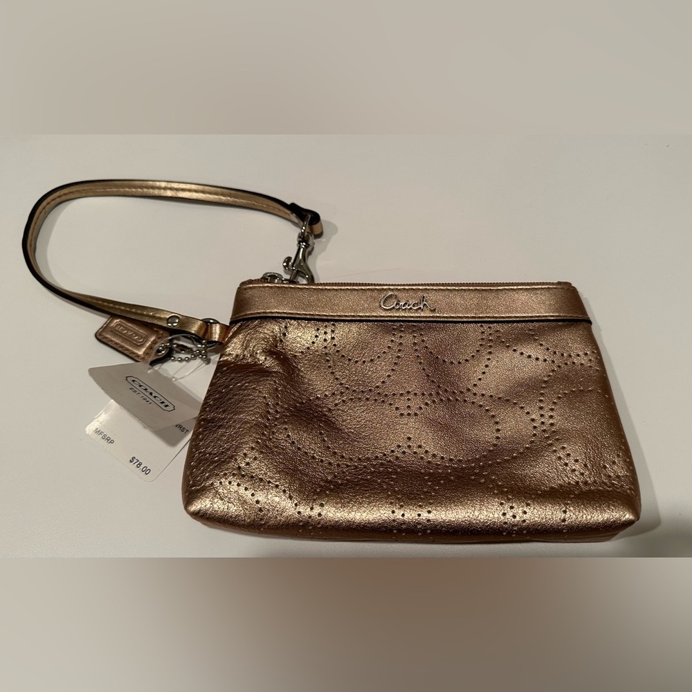 Coach Wristlet Gold NWT